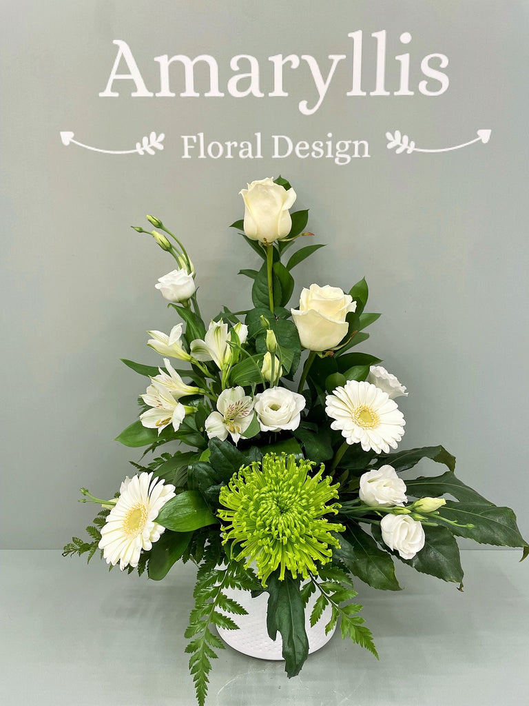Individually Made Elegance Arrangement in a Ceramic Pot in (Neutrals) - From