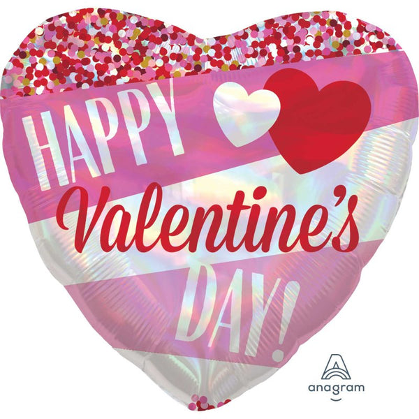 Valentines Day Pink Shimmer Heart Balloon – Amaryllis Floral Design