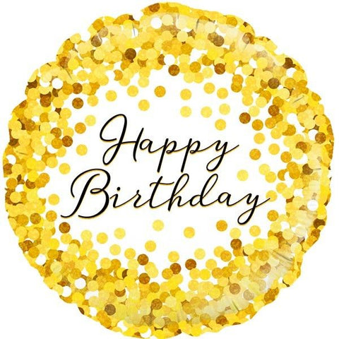 Happy Birthday Gold Fizz Balloon