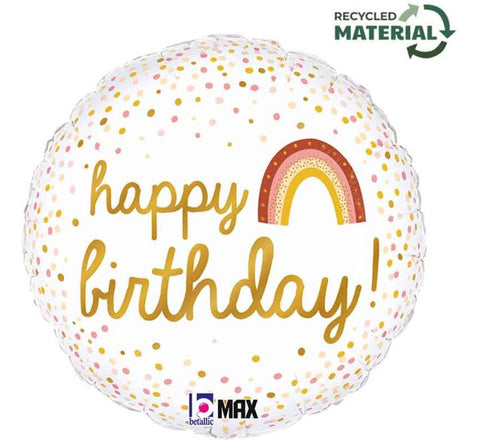 Happy Birthday Rainbow & Dots 18in Balloon