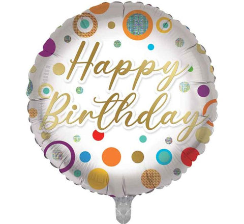 Happy Birthday Coloured Circles Balloon