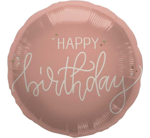 Birthday Solid Rose Gold 18in Balloon