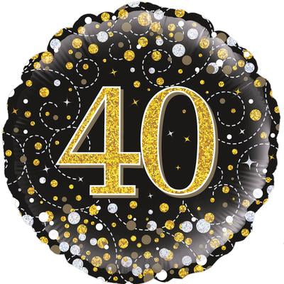 40th Sparkling Fizz Birthday Balloon