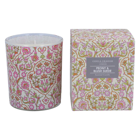 Gisela Graham London Boxed Scented Candle - Peony & Blush Suede