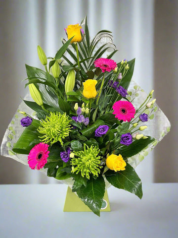 Modern Front Facing Flower Bouquet -(Vibrant Colours) - From