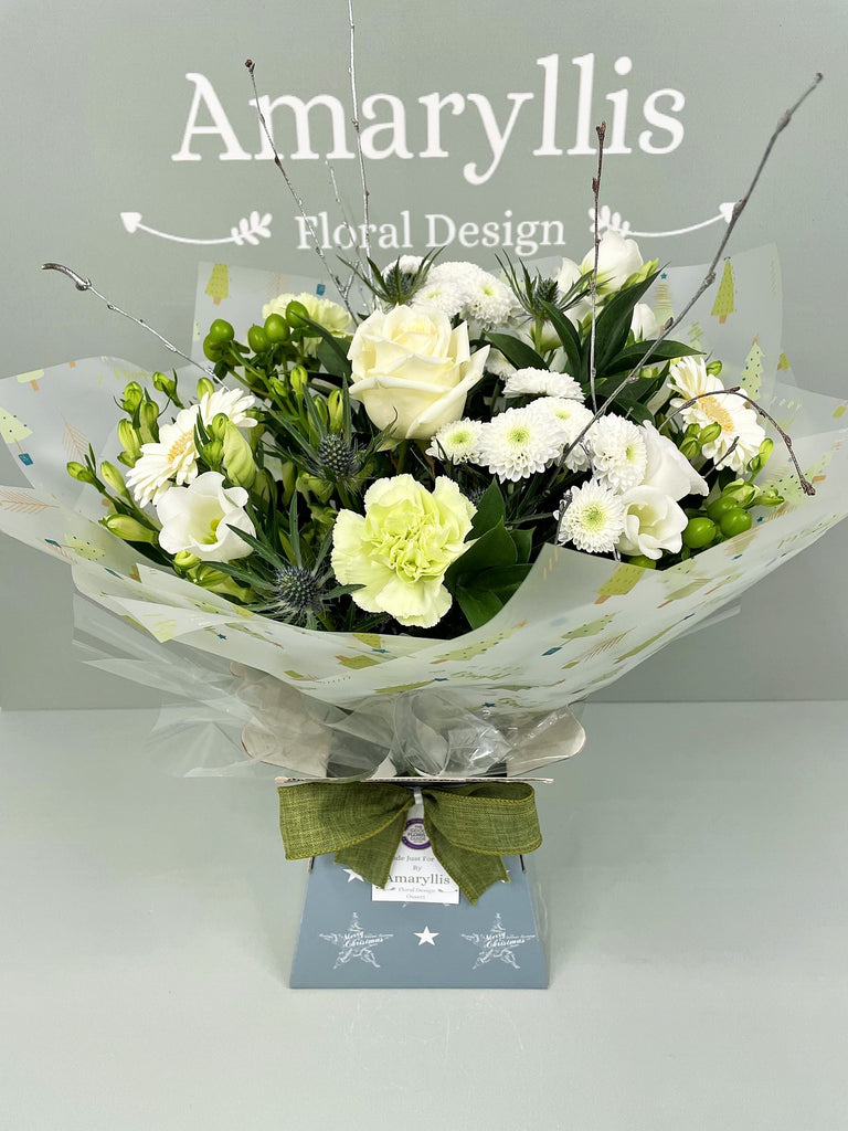 Cool Whites Christmas Aqua Bouquet- From