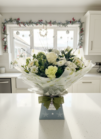 Cool Whites Christmas Aqua Bouquet- From