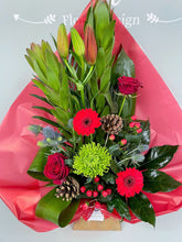 Modern Festive Front Facing Arrangement (Reds)-From