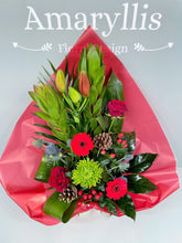 Modern Festive Front Facing Arrangement (Reds)-From
