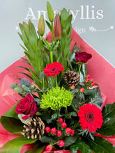 Modern Festive Front Facing Arrangement (Reds)-From