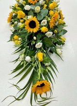 Sunflower and Rose Single Ended Teardrop Spray- From