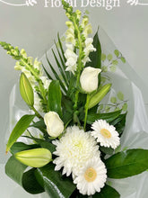 Modern Front Facing Flower Bouquet -(White Tones) - From