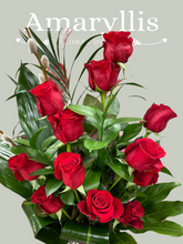 Modern Dozen Front Facing Rose Bouquet