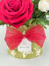 Stunning Red's Christmas Hat Box Arrangement