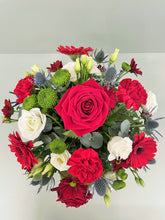 Stunning Red's Christmas Hat Box Arrangement