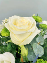 Winter Whites in a Christmas Hat Box Arrangement