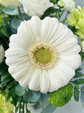 Winter Whites in a Christmas Hat Box Arrangement