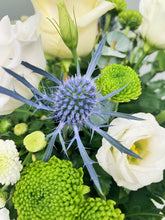 Winter Whites in a Christmas Hat Box Arrangement