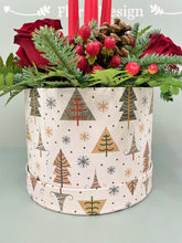 Christmas Candle Arrangement in Festive Hat Box