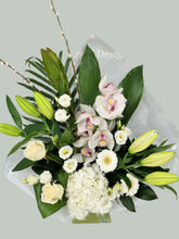 Grand Orchid & Lily Flower Arrangement (Neutral Colours)