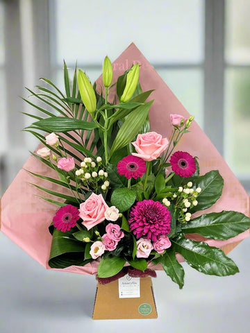 Modern Front Facing Arrangement (Cerise Tones)-from