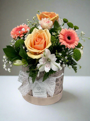 Soft Tones Spring Hatbox Arrangement - From