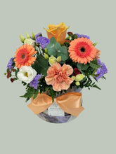 Peach & Lavender Hatbox Arrangement - From