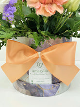 Peach & Lavender Hatbox Arrangement - From