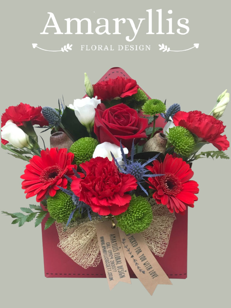 Special Delivery Envelope Arrangement- Deep Red's