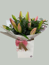 Hand Tied Lily Bouquet in Water (Choice of White or Pinks)