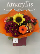 Ruby Red Giftbag with Autumn Flowers