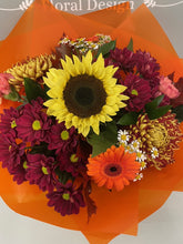 Ruby Red Giftbag with Autumn Flowers