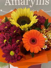 Ruby Red Giftbag with Autumn Flowers