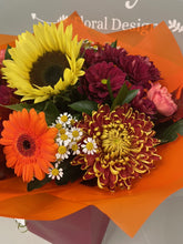 Ruby Red Giftbag with Autumn Flowers