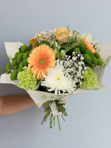 Hand Tied Bouquet (Peach Tones)-From