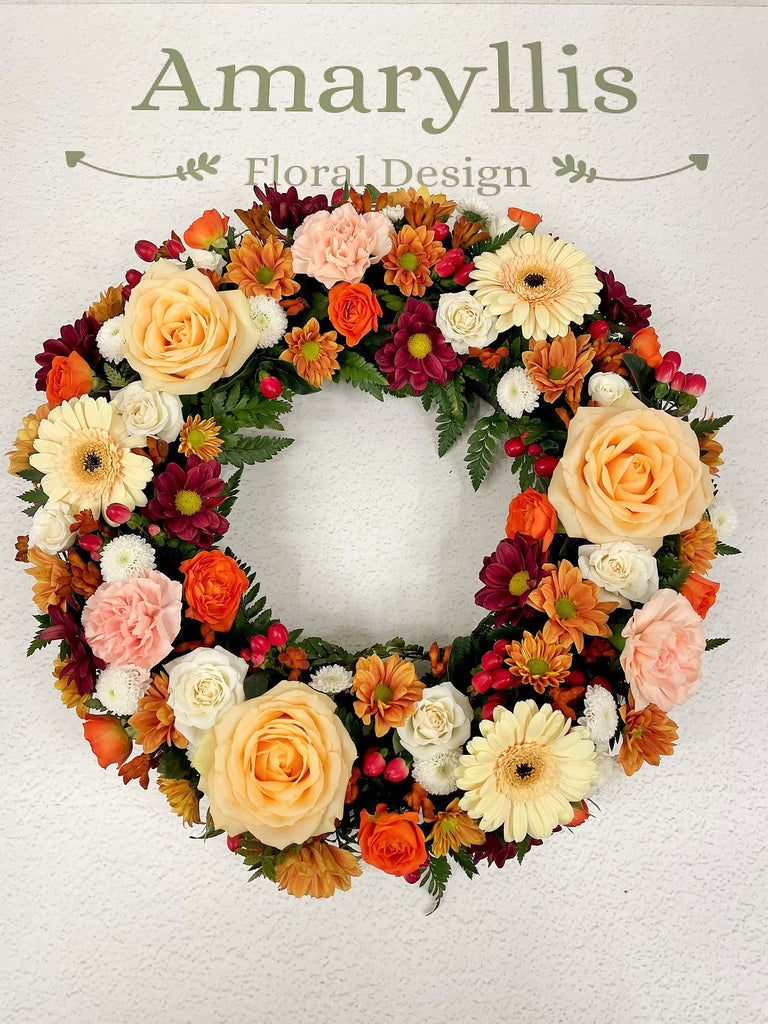 Beautiful Classic Wreath (Autumn Colours) - From