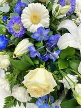 Blue & White Double Ended Casket Spray-From