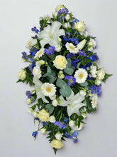 Blue & White Double Ended Casket Spray-From