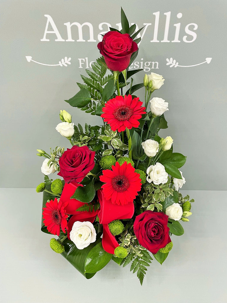 Individually Made Stunning 'Love Red's' Beautiful Arrangement in a Ceramic Pot-From