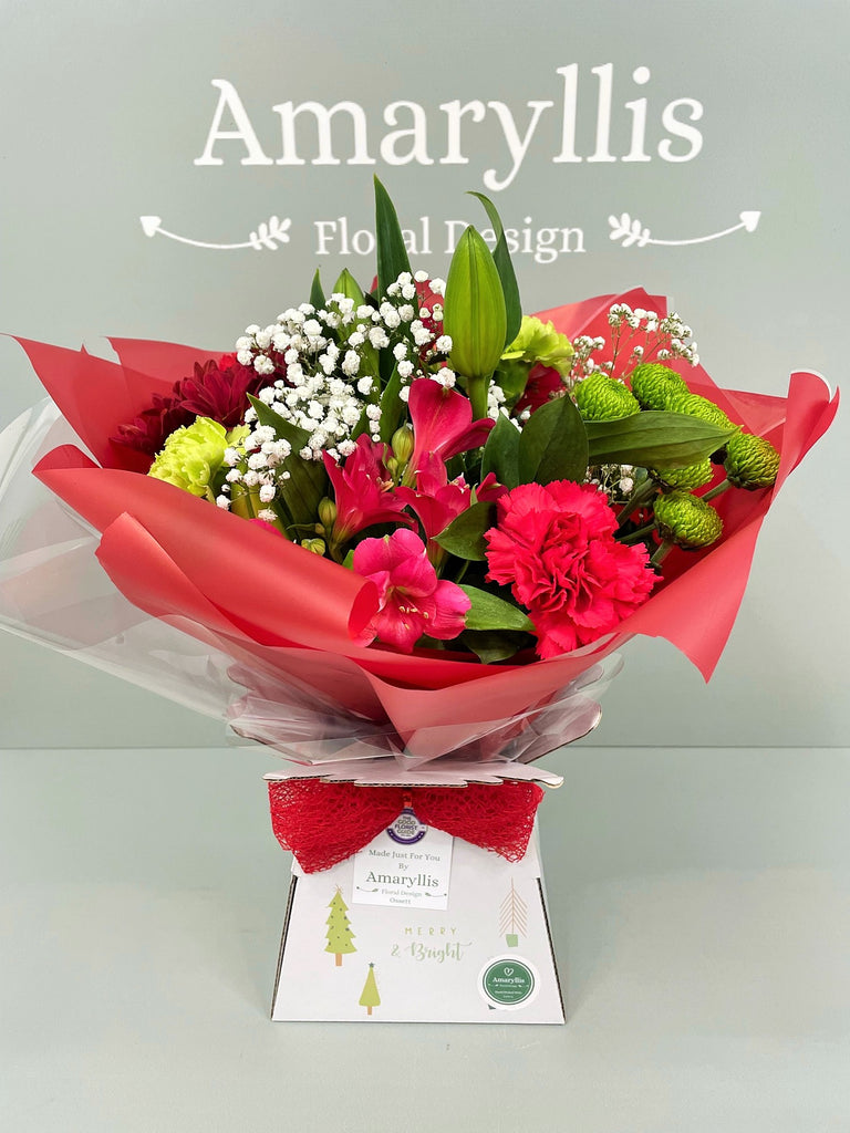 Classic Christmas Gift box Bouquet (Reds)- From