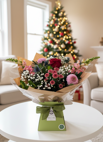 Rustic Style Christmas Bouquet (Hint of Reds)