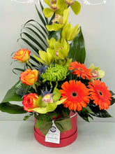 Premium Range Autumn Orchid Hatbox Flower Arrangement