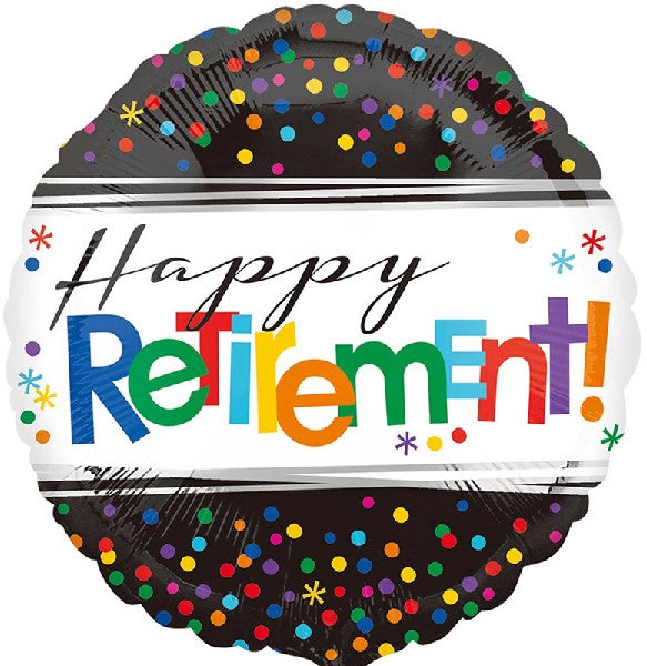 Retirement Black Confetti Balloon
