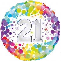 21st Birthday Colour Burst Balloon
