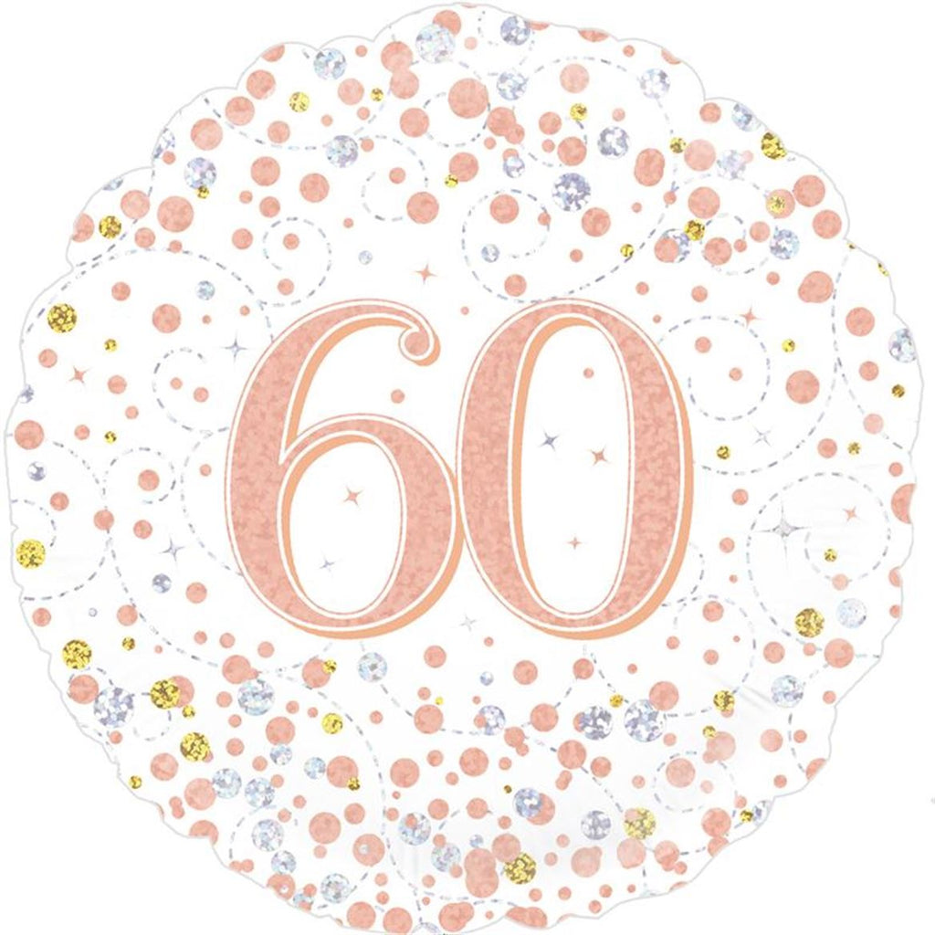 60th Birthday Balloon Rose Gold
