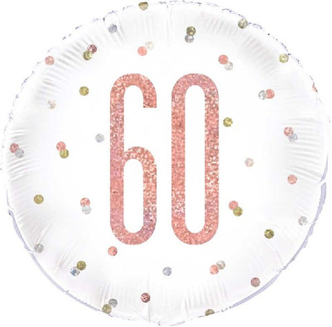 60th Rose Gold Birthday Balloon