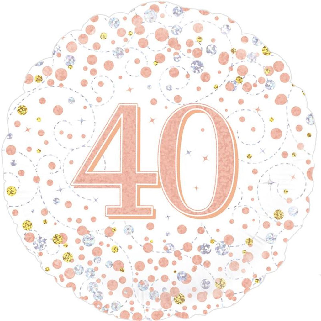 40th Birthday Balloon Rose Gold