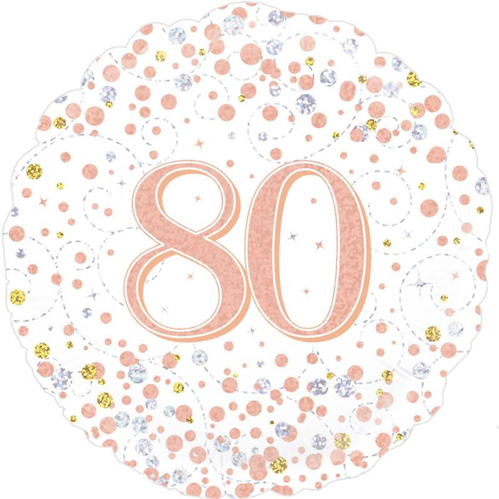 Age-80th Birthday Balloon Rose Gold