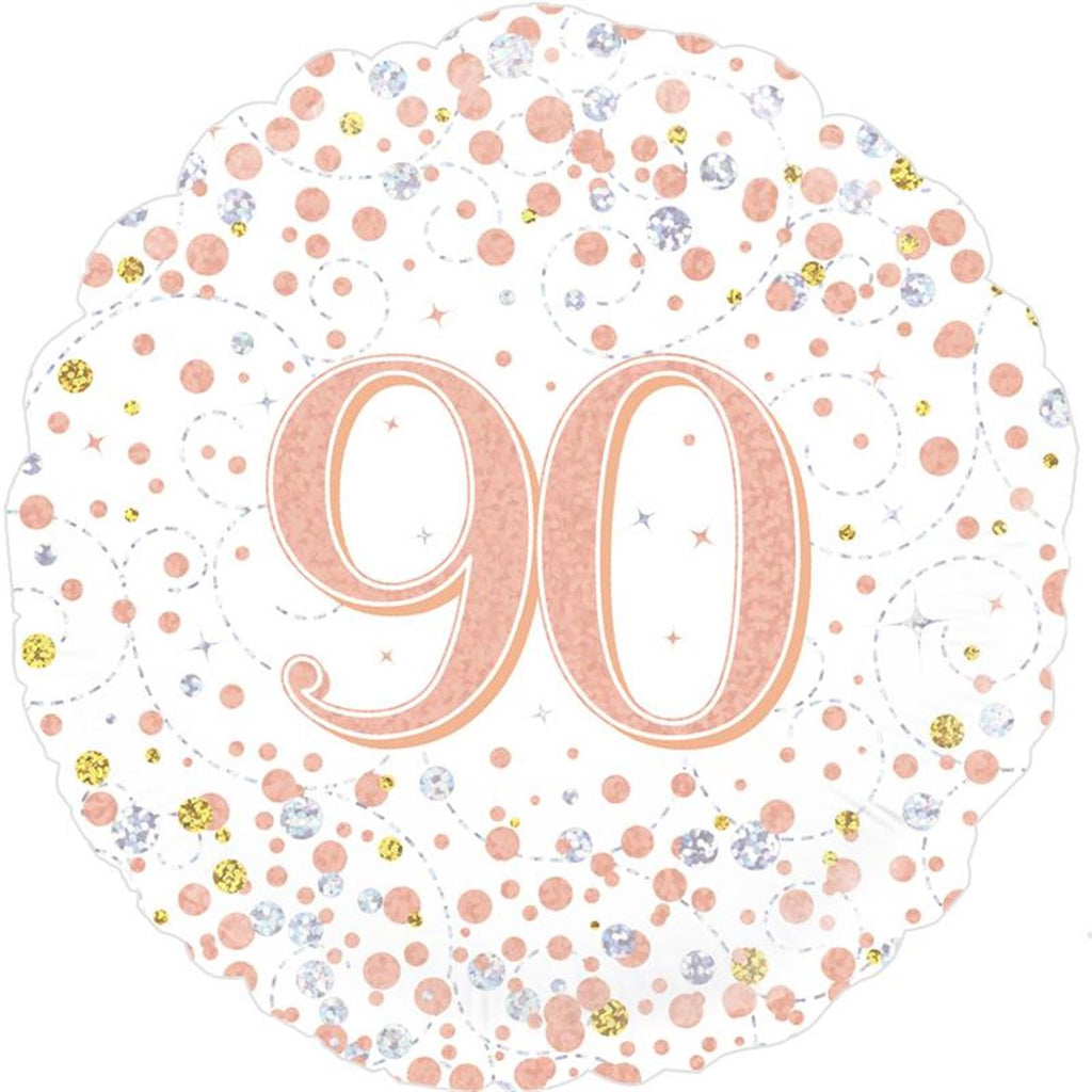 90th Birthday Balloon Rose Gold