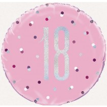 18th Birthday Glitz Pink Balloon